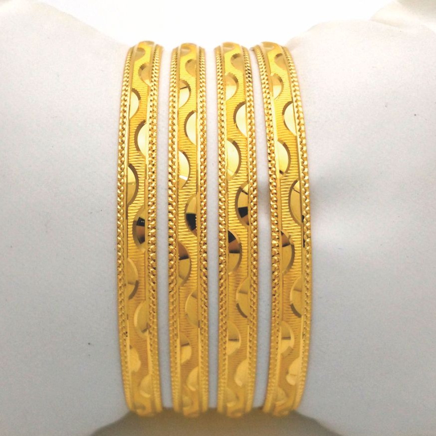 Gold Hallmark Plain Bangle - Po1204