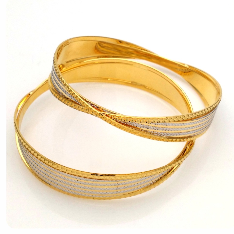 GOLD HALLMARK PLAIN LASER BANGLE - SLJ1135