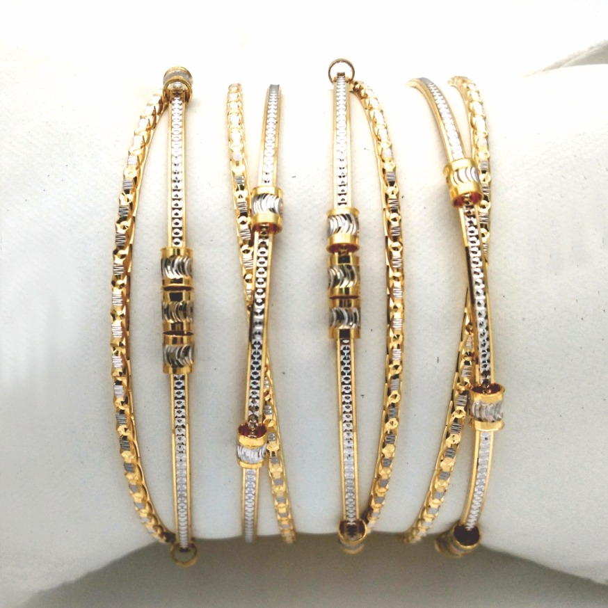 GOLD HALLMARK PLAIN LASER BANGLE - SLJ1092