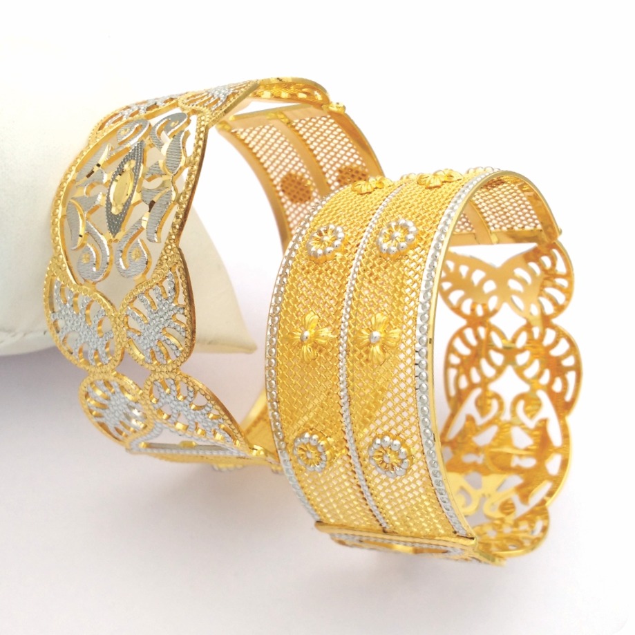GOLD HALLMARK CNC + JALI + POLKI BANGLE - CLJ1081