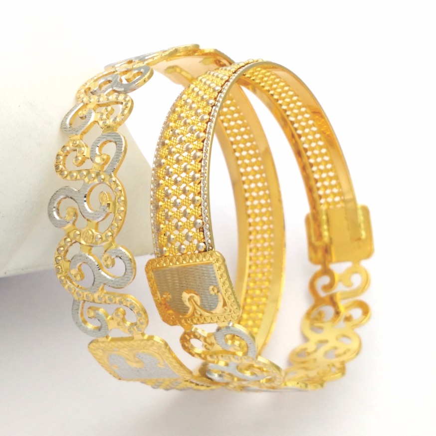 GOLD HALLMARK CNC + JALI BANGLE - CLJ1081