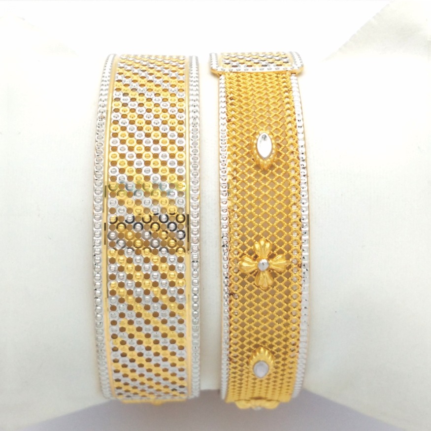 GOLD HALLMARK CNC + JALI + POLKI BANGLE - CLJ10778