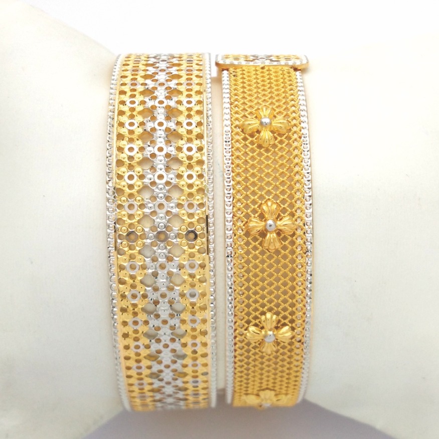 GOLD HALLMARK CNC + JALI + POLKI BANGLE - CLJ1077