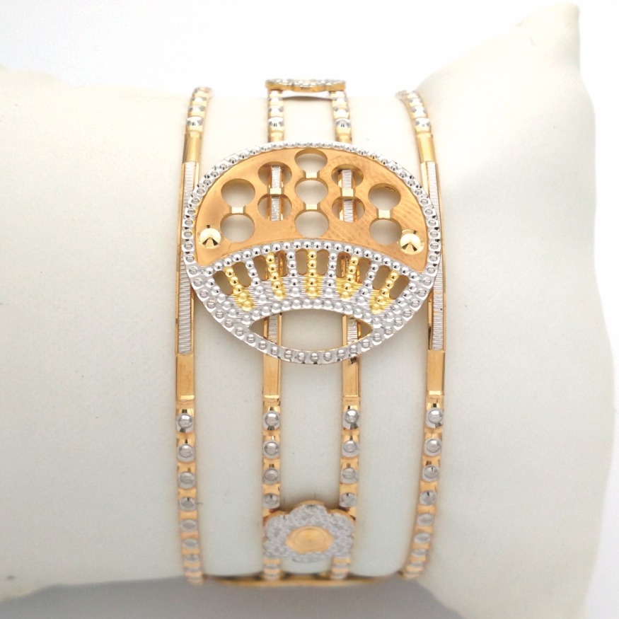 Gold hallmark cnc laser bangle - clj1024