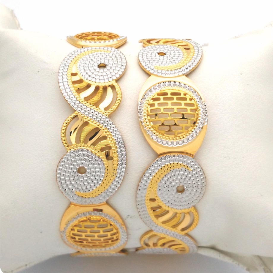 Gold hallmark cnc + JALI bangle - cLJ977