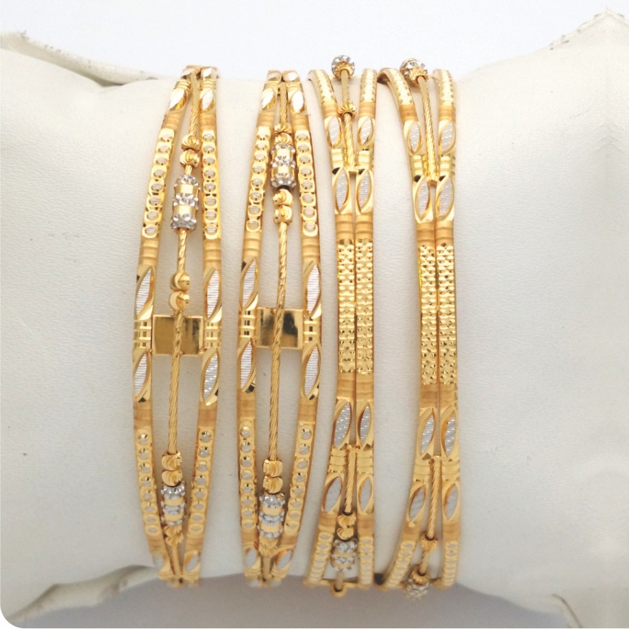 Gold hallmark glass mani bangle - sml970