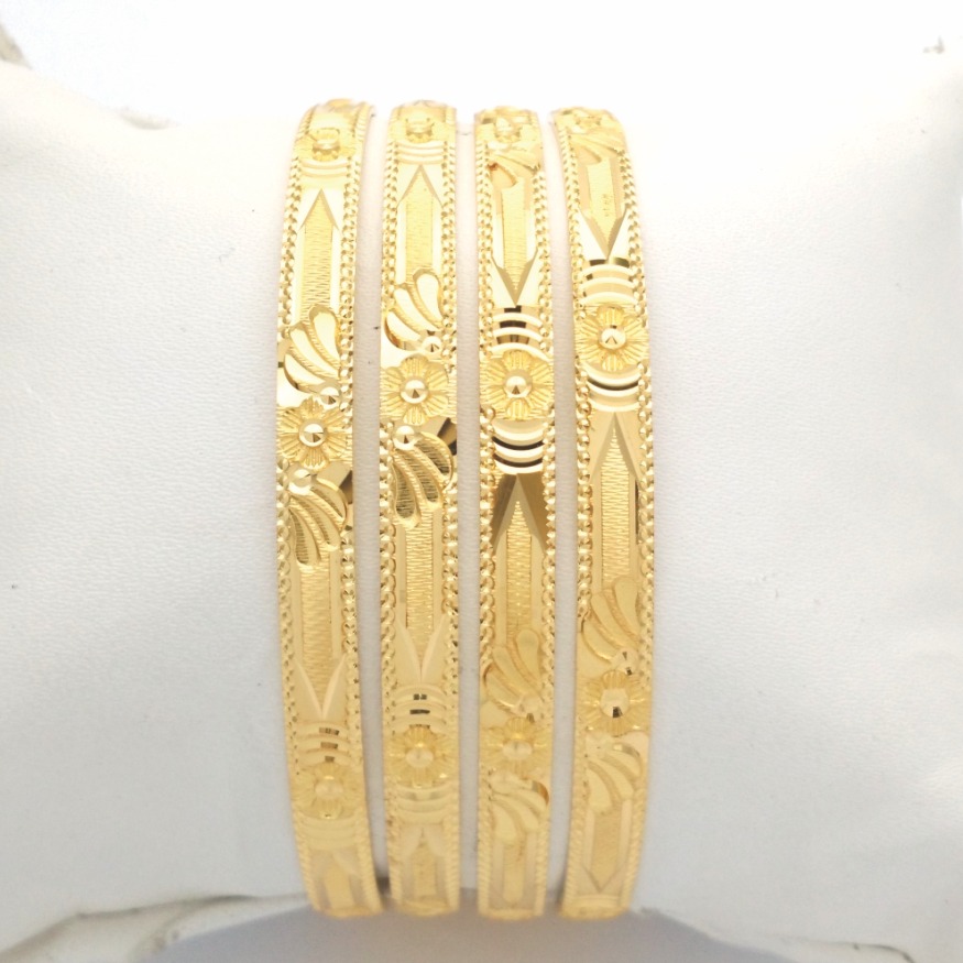 Gold Hallmark hollo bangle - hkp923