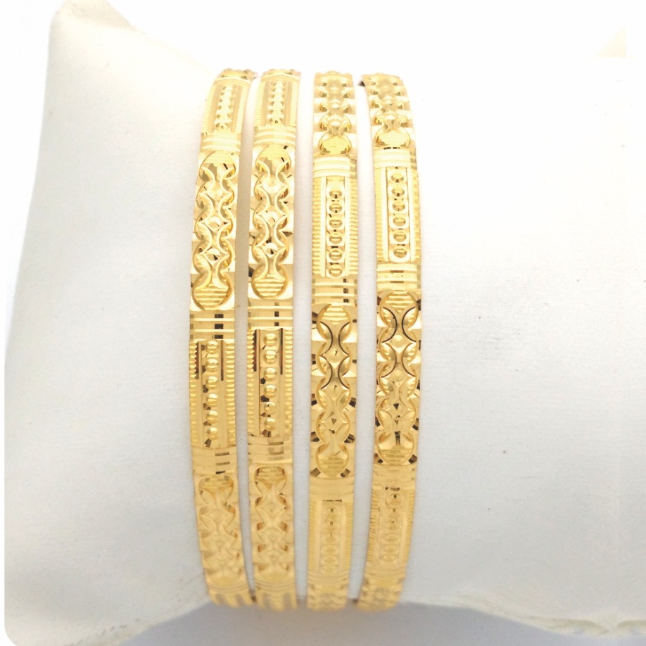 Gold Hallmark Plain Bangle - HRS902