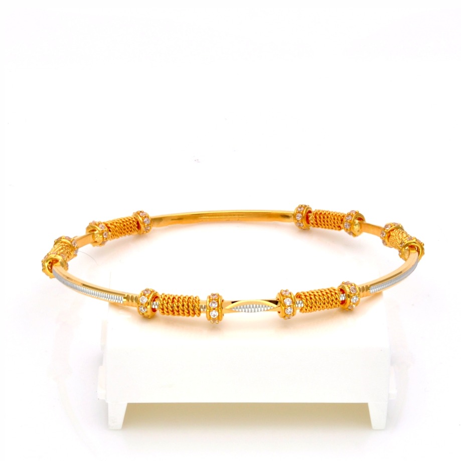 GOLD HALLMARK CASTING STONE BANGLE - CCT859
