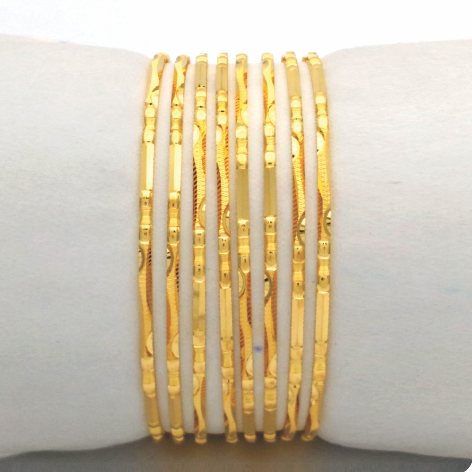 Gold hallmark glass bangle - gl852