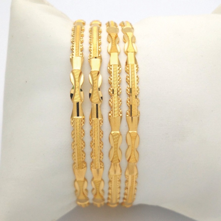 Gold hallmark kanas + die bangle - dd830
