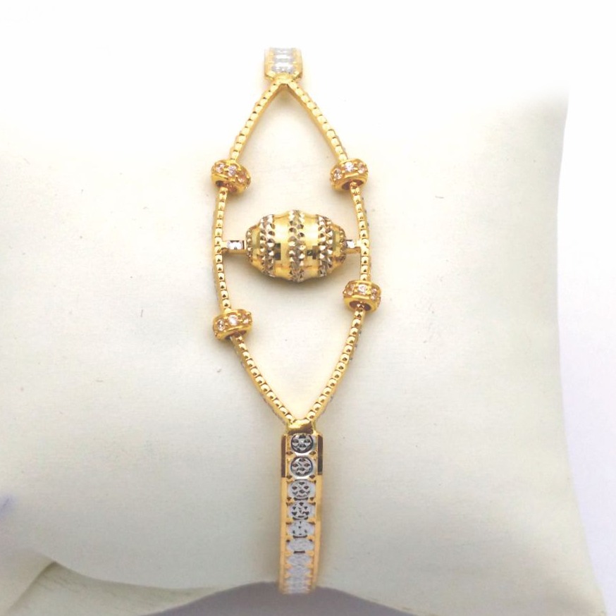 Gold Hallmark PLAIN + MANI Bangle - SML779