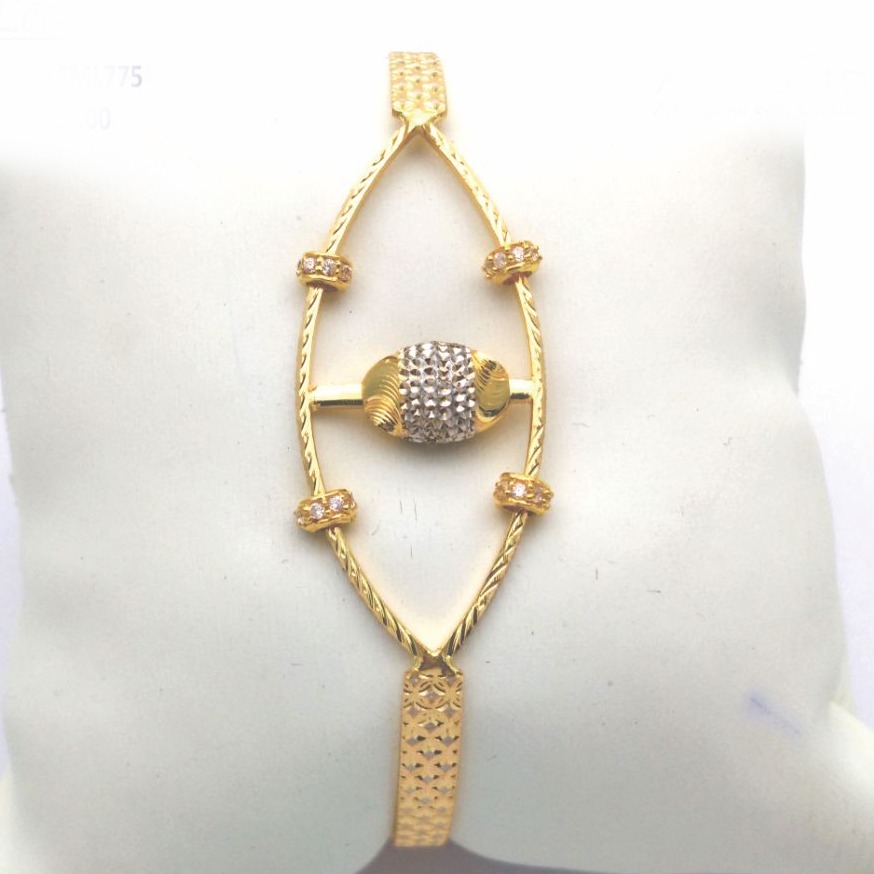 Gold hallmark PLAIN + MANI bangle - SML775
