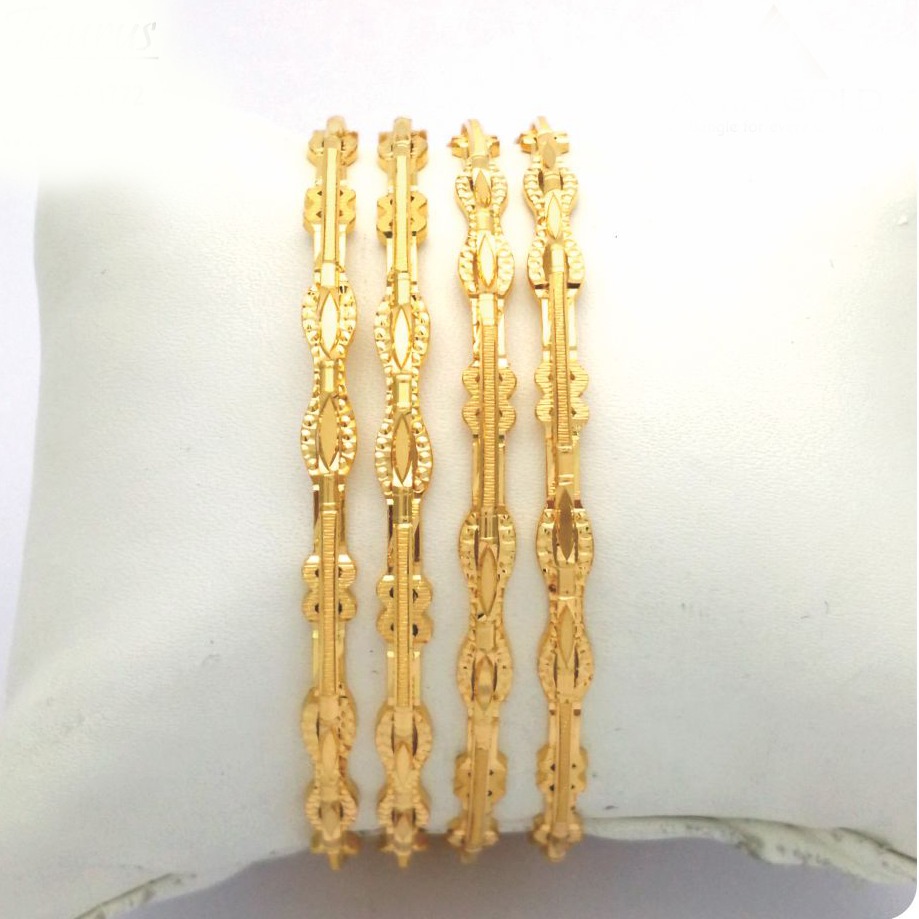 Gold hallmark PLAIN LASER bangle - SLJ772