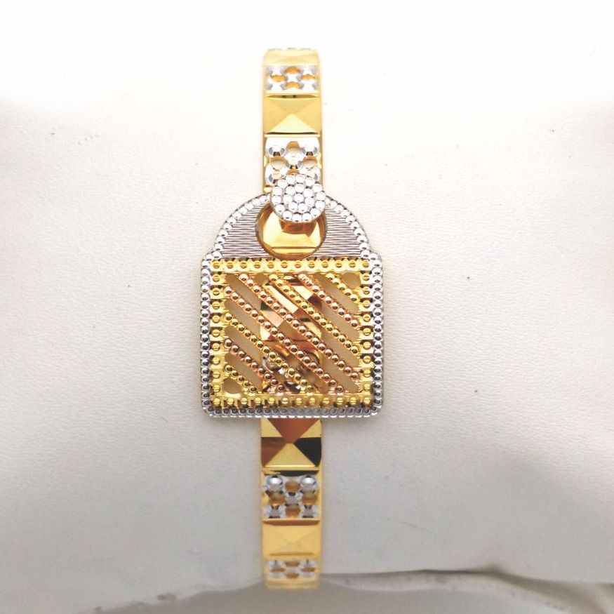 Gold Hallmark Cnc Lock Bangle - LL742
