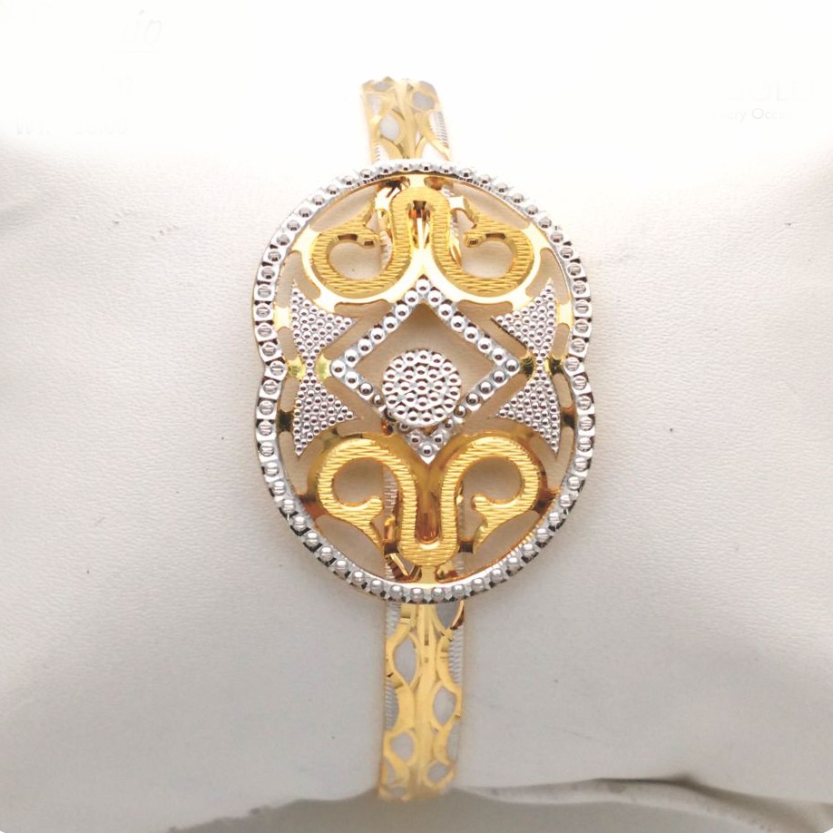 Gold Hallmark Cnc Lock Bangle - LL737