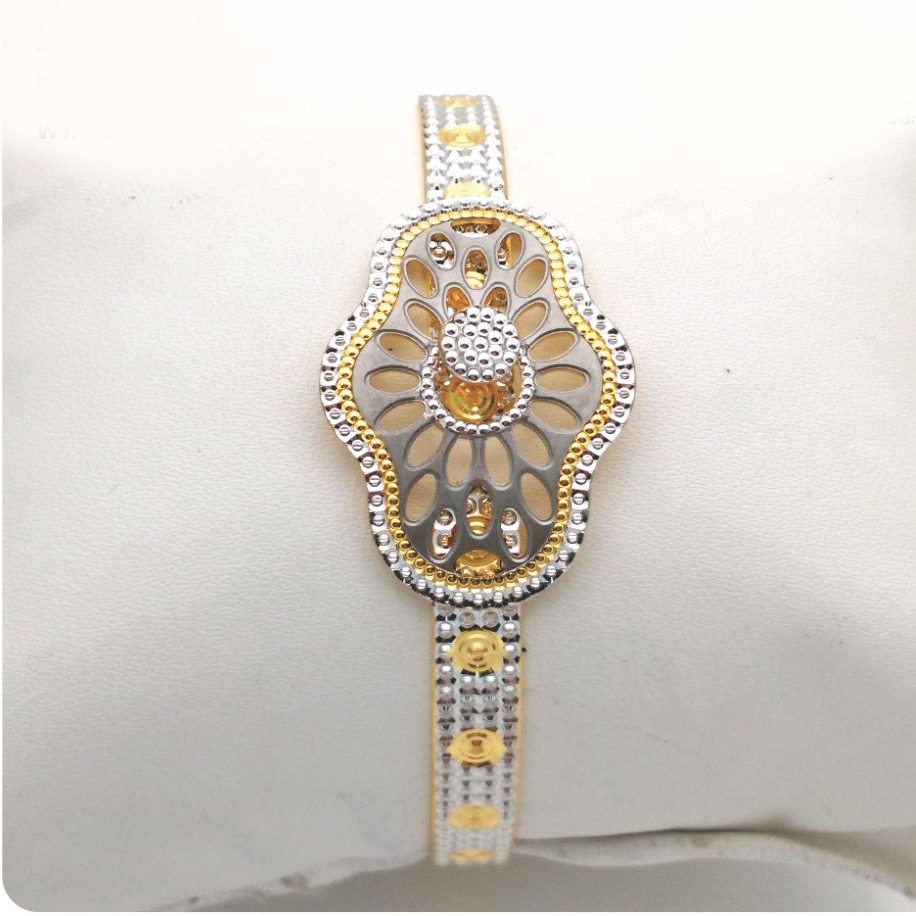 Gold Hallmark Cnc Lock Bangle - LL734