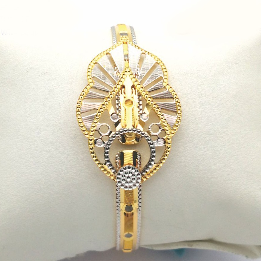 Gold hallmark cnc lock bangle - LL733