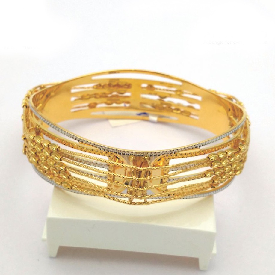 Gold hallmark cnc + tar mani bangle - Cml726