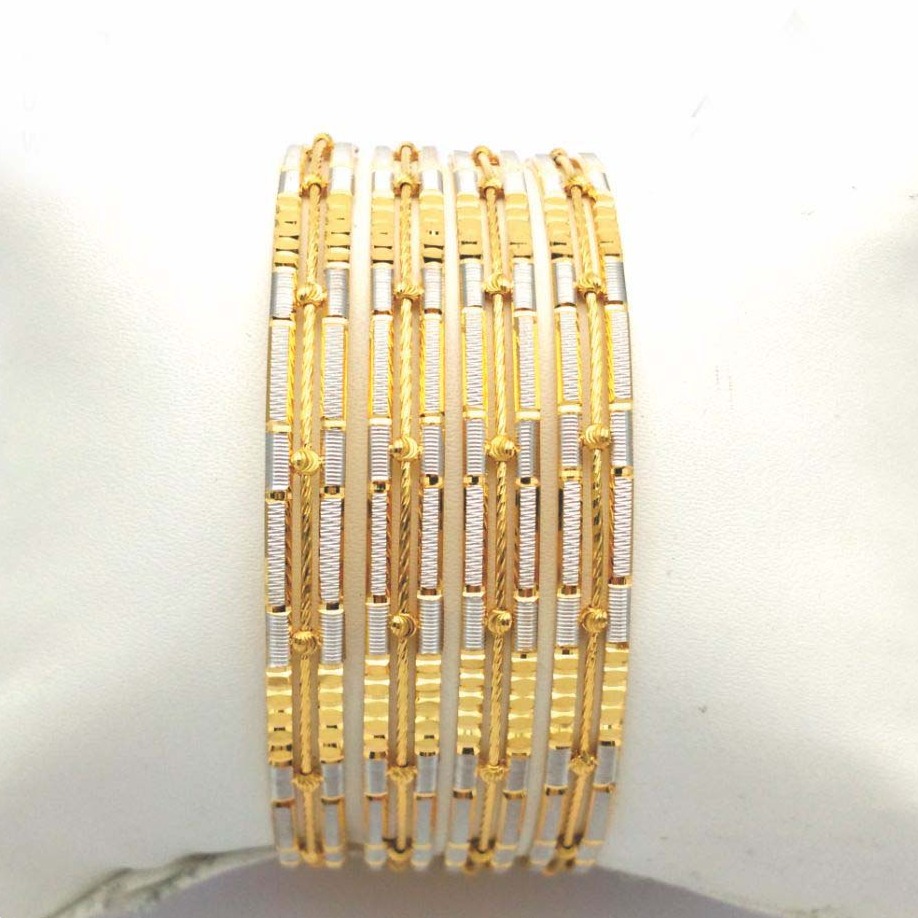 Gold Hallmark Plain + Tar Mani Bangle - Sml714