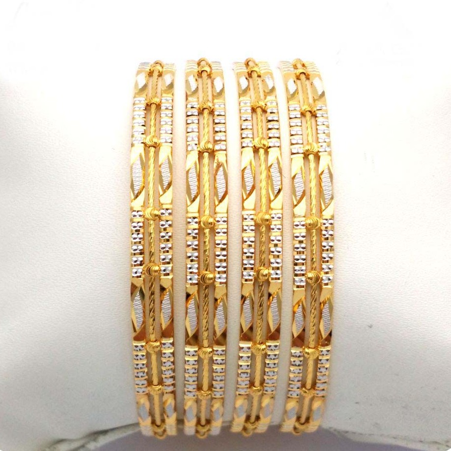 Gold Hallmark Plain + Tar Mani Bangle - Sml713