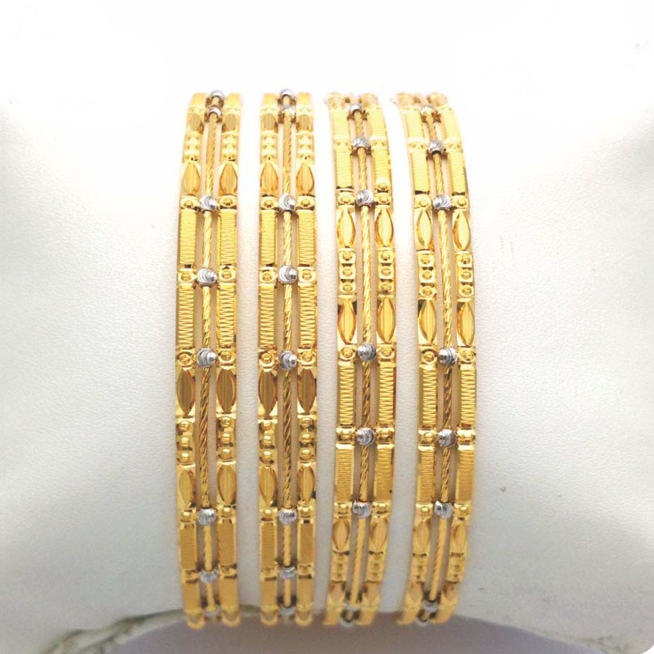 Gold Hallmark Plain + Tar Mani Bangle - Sml712