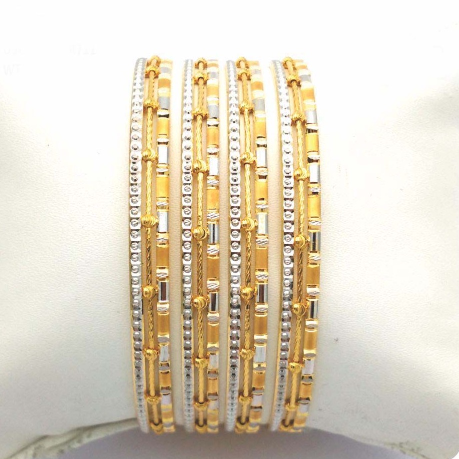 Gold Hallmark Plain + Tar Mani Bangle - Sml711