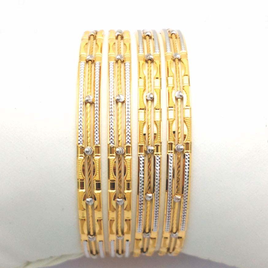Gold Hallmark Plain + Tar Mani Bangle - Sml709