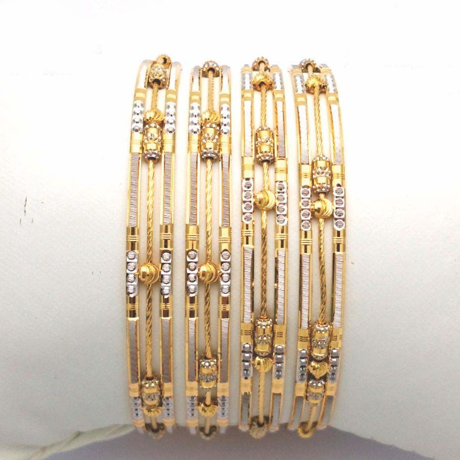 Gold Hallmark Plain + Tar Mani Bangle - Sml708
