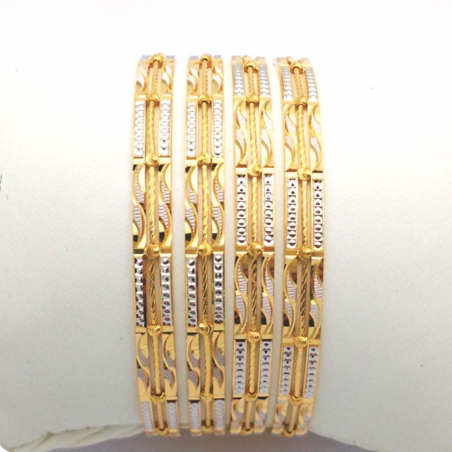 Gold Hallmark Plain + Tar Mani Bangle - Sml705