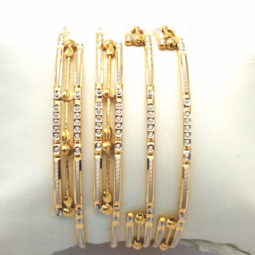 Gold Hallmark Plain + Tar + Mani Bangle - Sml691