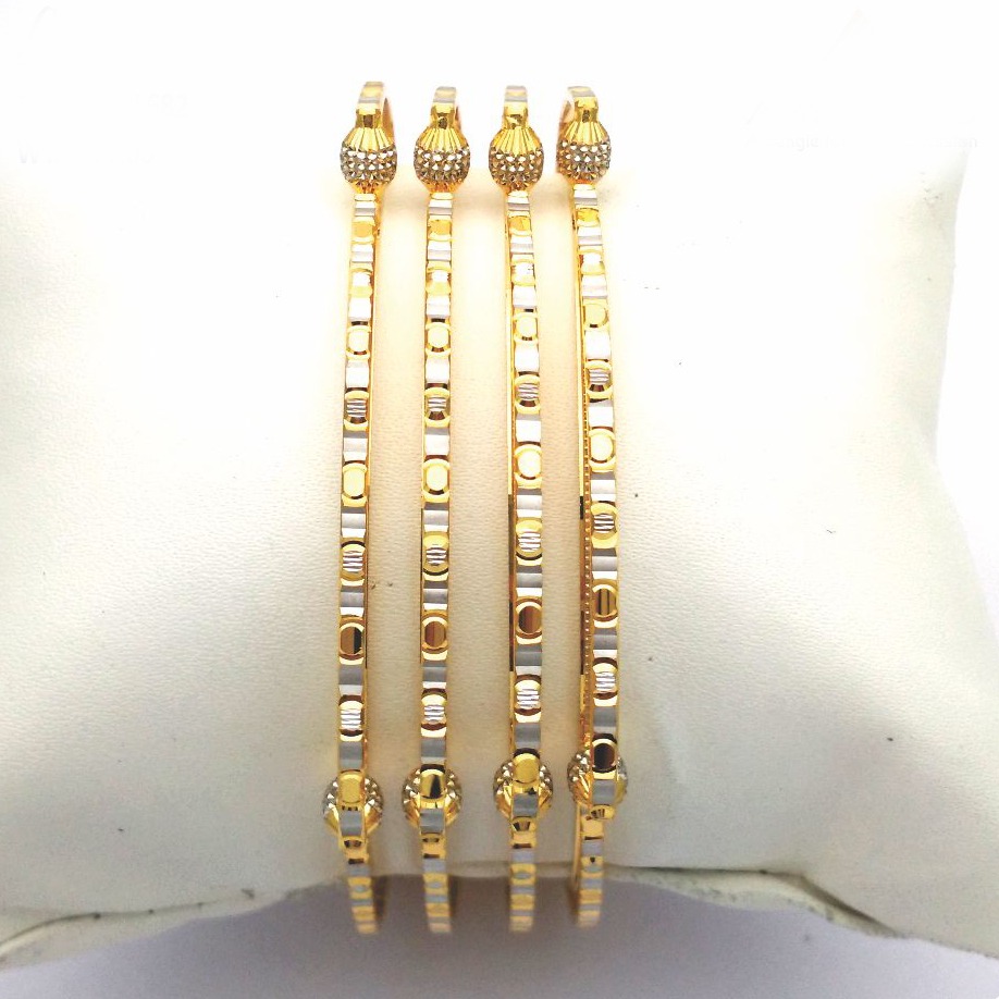 Gold hallmark plain +mani bangle - sml682