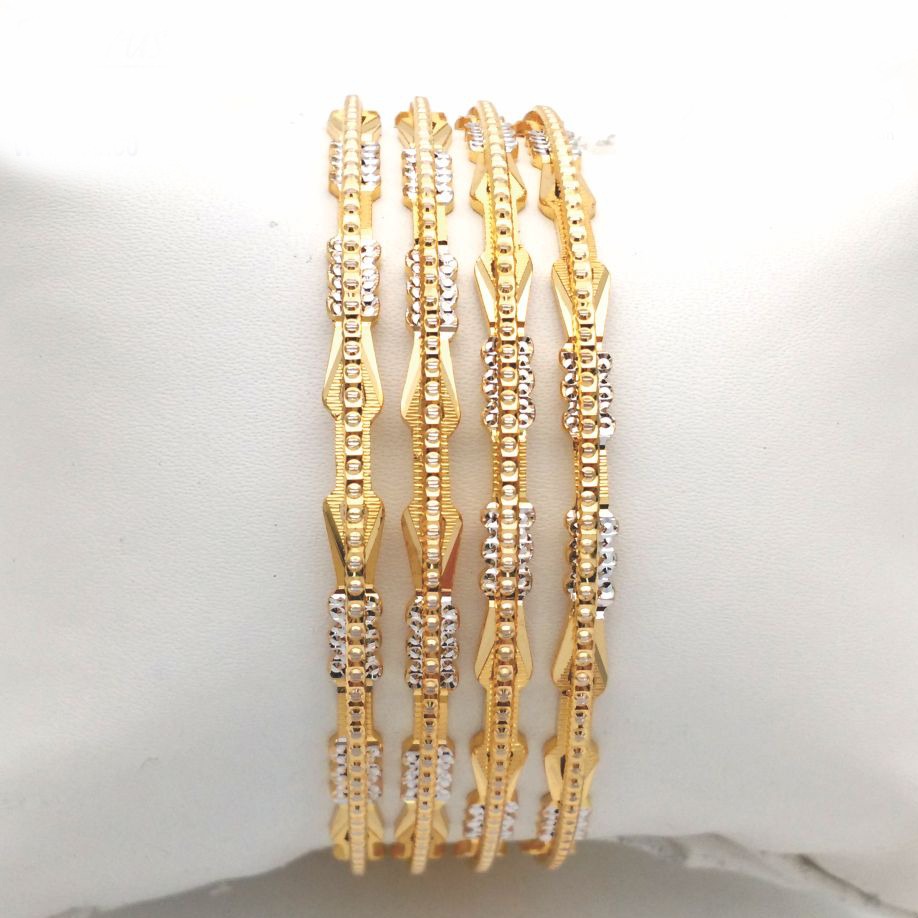Gold Hallmark Plain Laser Joint Bangle - Slj349