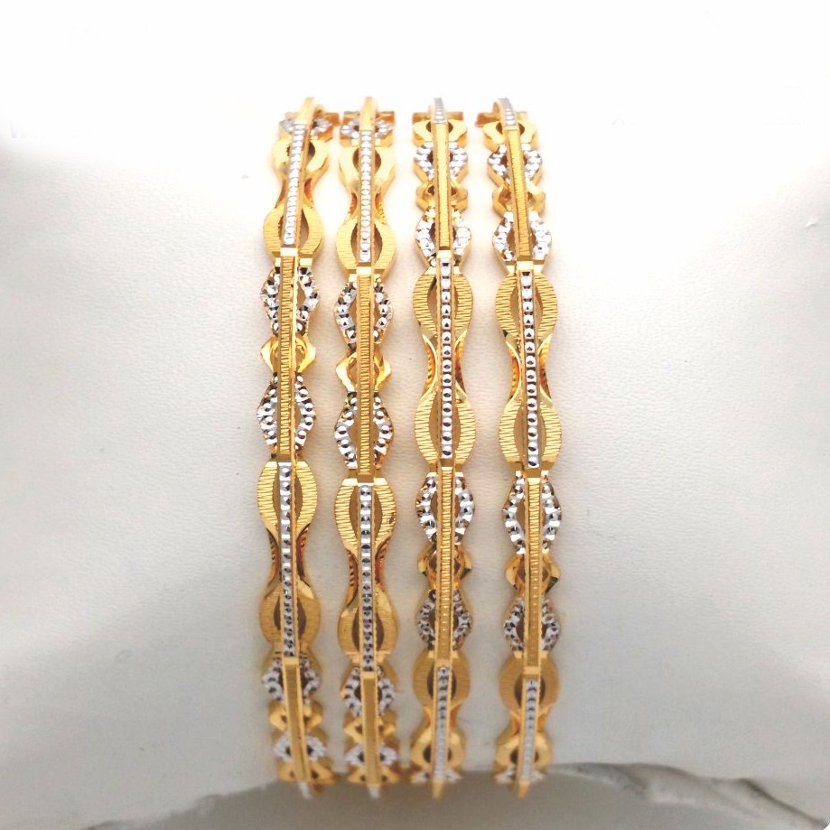 Gold Hallmark Plain Laser Joint Bangle - Slj347