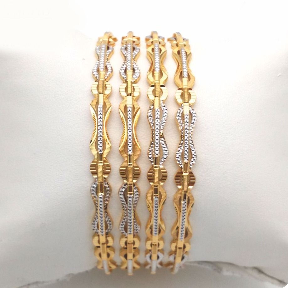 Gold Hallmark Plain Laser Joint Bangle - Slj344