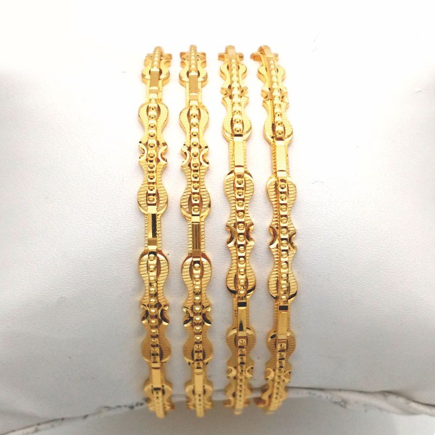 Gold Hallmark Plain Laser Joint Bangle - Slj342