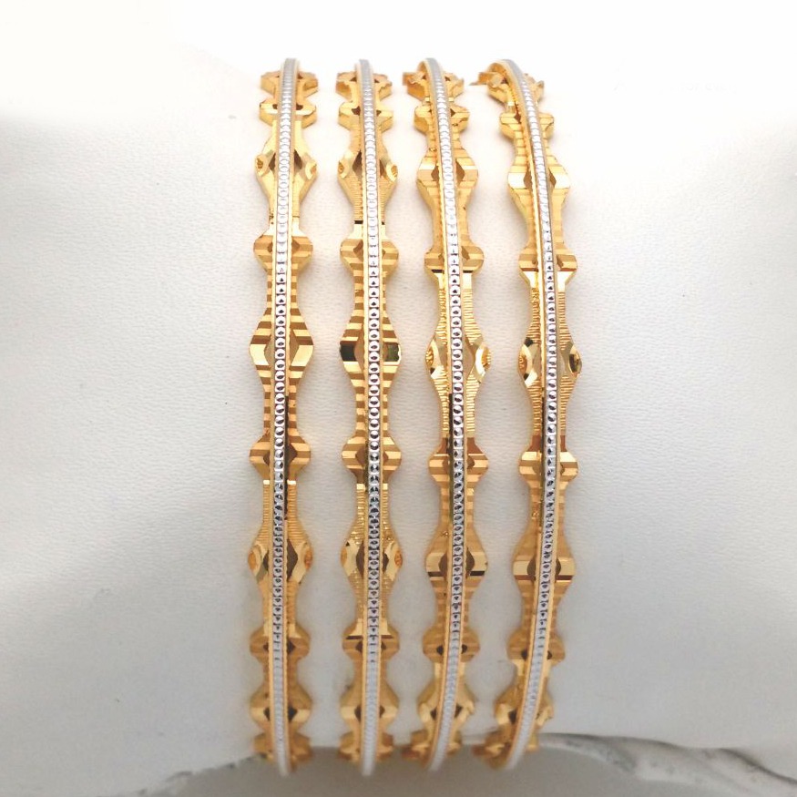 Gold Hallmark Plain Laser Joint Bangle - Slj341