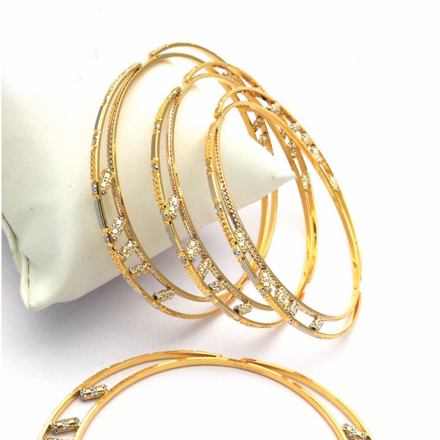 Gold hallmark plain manii bangle - slj633