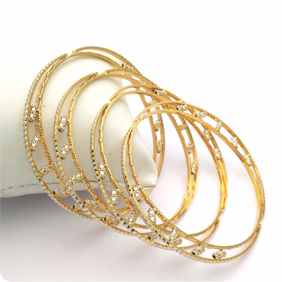 Gold hallmark plain mani bangle - sLJ632