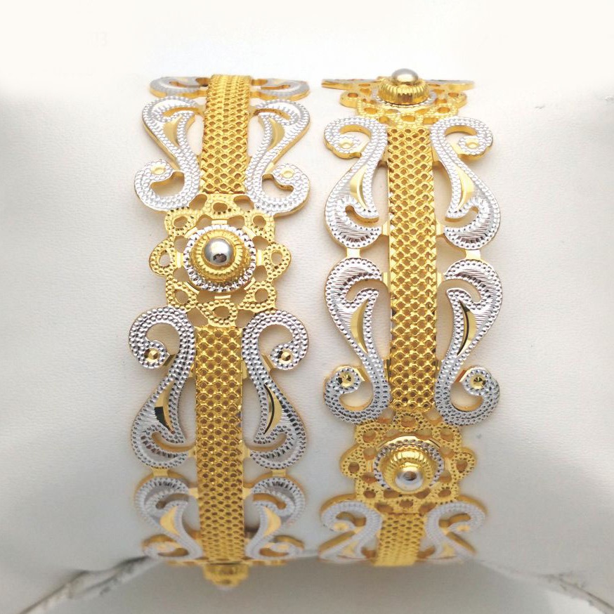Gold hallmark cnc +polki bangle - CLJ603
