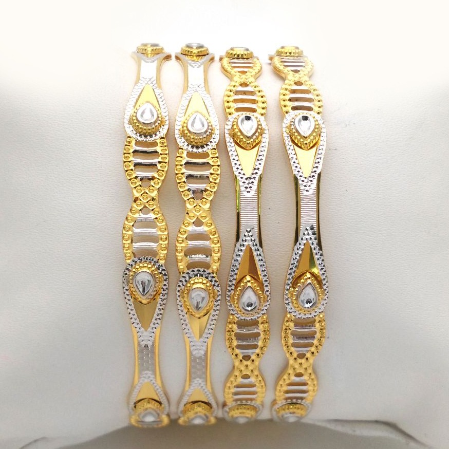 Gold Hallmark CNC +Polki bangle - CLJ595