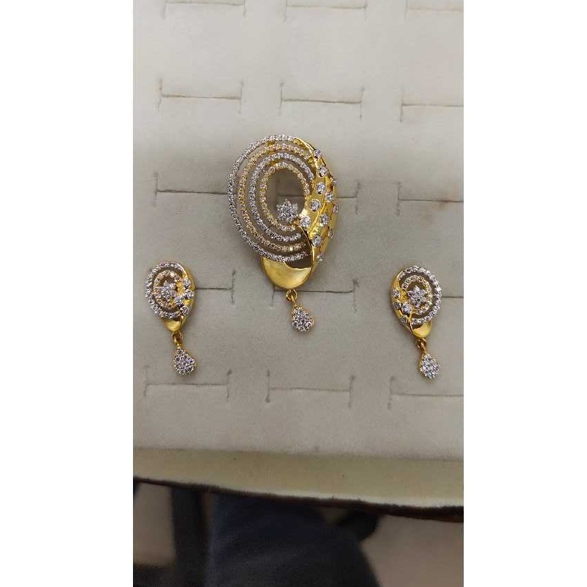916 gold cZ pendant set
