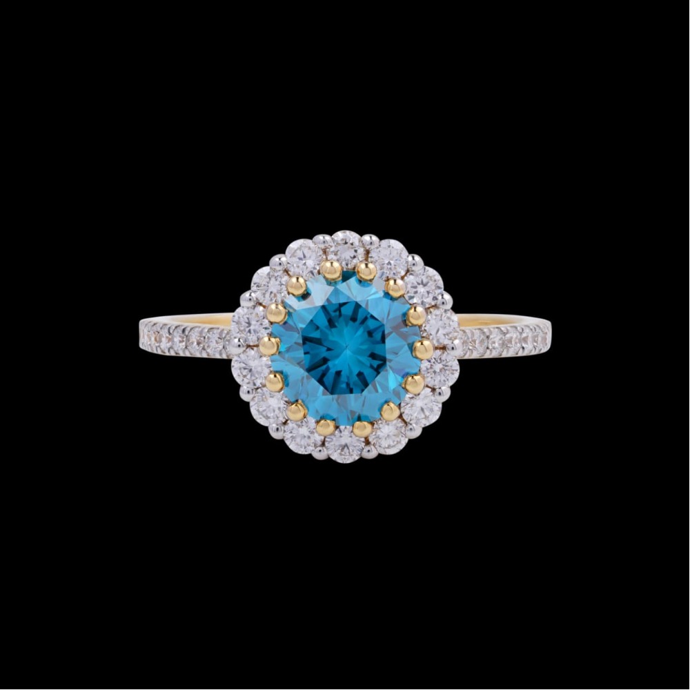 Gold Hallmark Blue Stone Ring