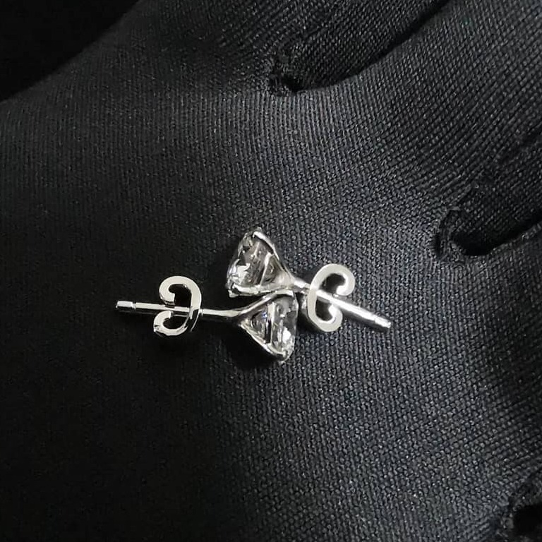 Delicate single stone earring
