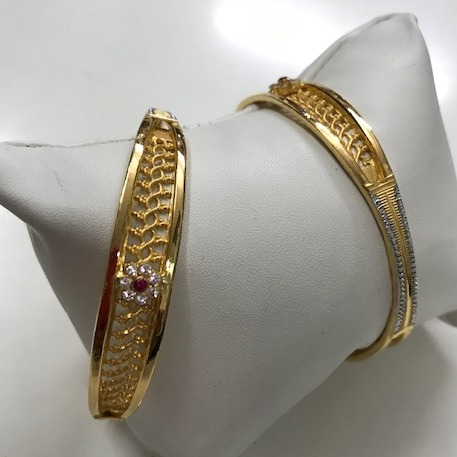 916 Gold Flower Design Copper Kadli DC-B005