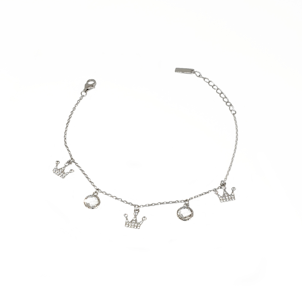 Queen Crown Hanging Bracelet In 925 Sterling Silver MGA - BRS2397