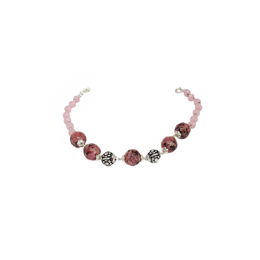 Pink Marble 925 Sterling Silver Bracelet MGA - BRS2409