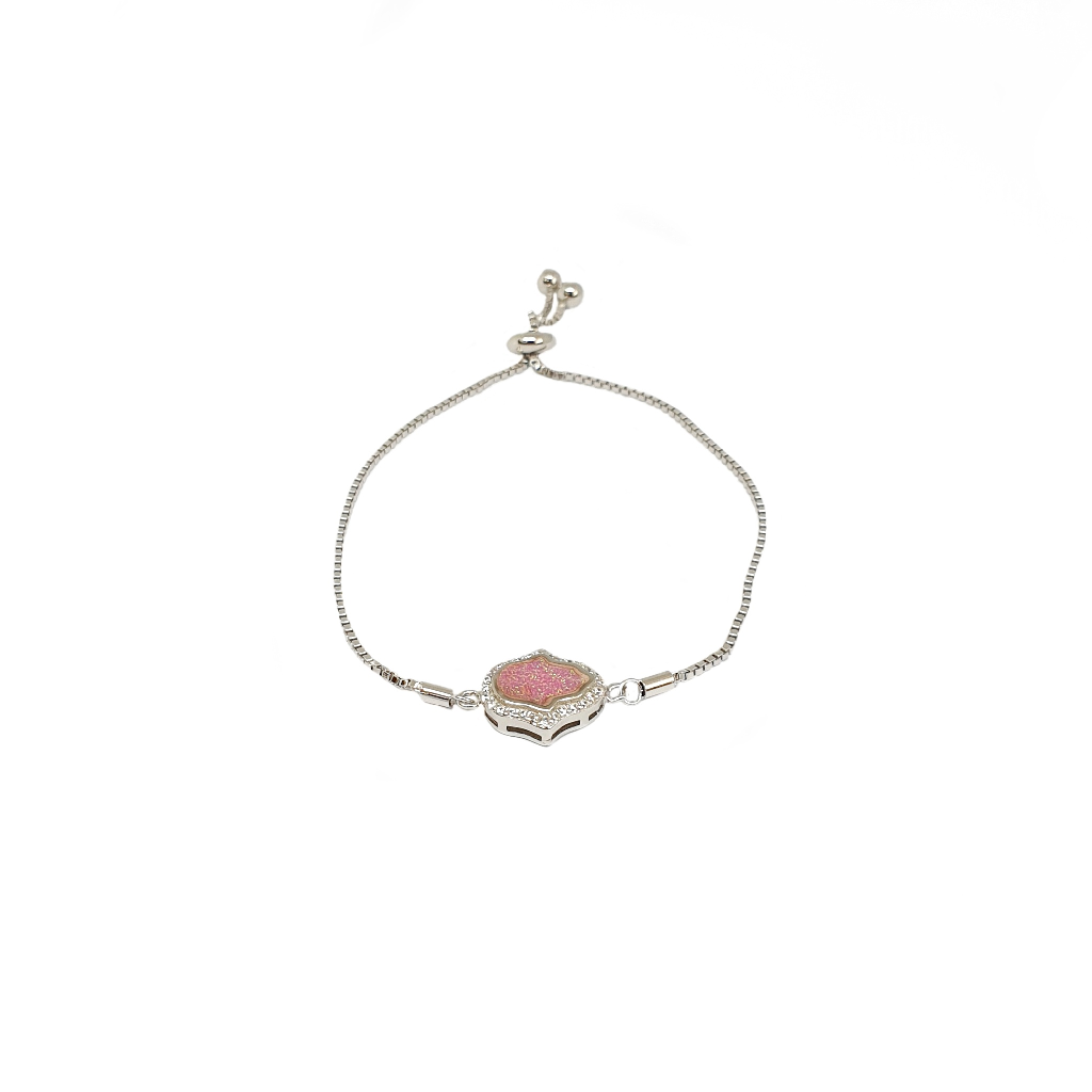 Pink MOP Adjustable Bracelet In 925 Sterling Silver MGA - BRS2416