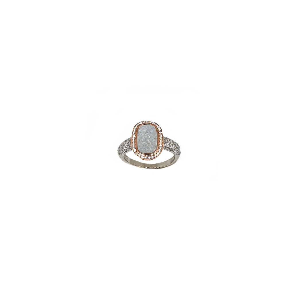 Sky Blue Stone Diamond Ring In 925 Sterling Silver MGA - LRS5331