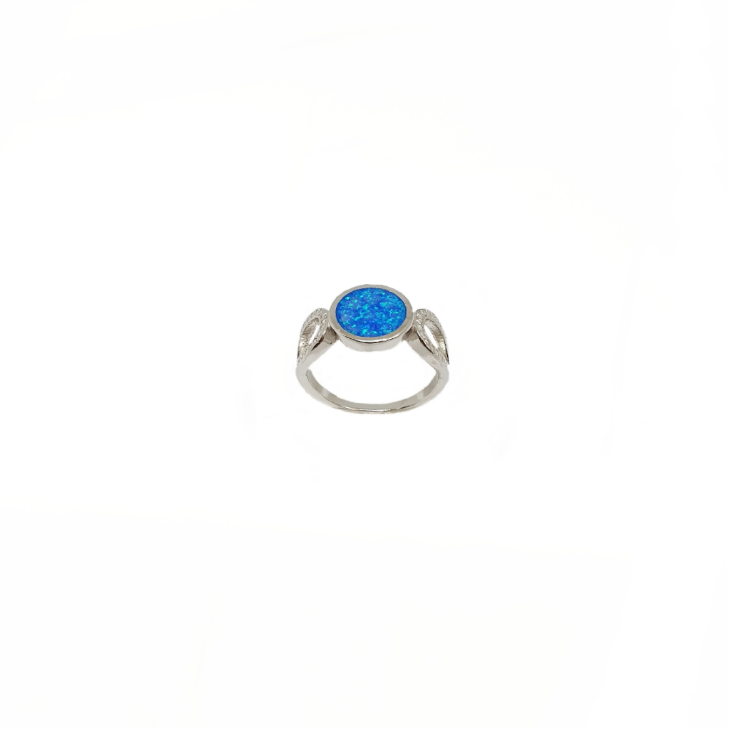 Blue Sparkle Designer Ring In 925 Sterling Silver MGA - LRS5304